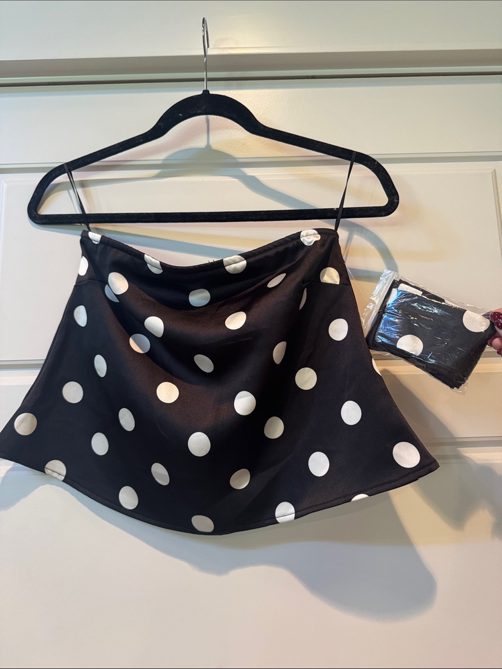 Altar'd State Black Flared Tube Top w/White Polka Dots- SZ: XS